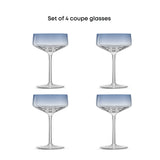Sidney Blue Ombre Coupe Glasses, 8 oz