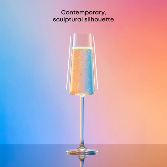 Aura Champagne Glasses, 6 oz