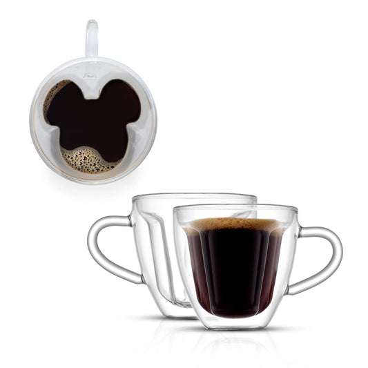 Disney 4-Piece Mickey Mouse 3D Double Wall Glasses
