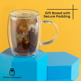 Aroma Double Wall Glass Coffee Mugs, 13.5 oz