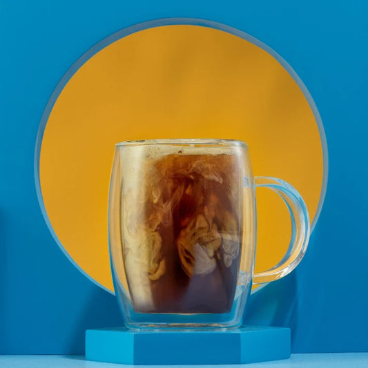Aroma Double Wall Glass Coffee Mugs, 13.5 oz