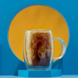 Aroma Double Wall Glass Coffee Mugs, 13.5 oz