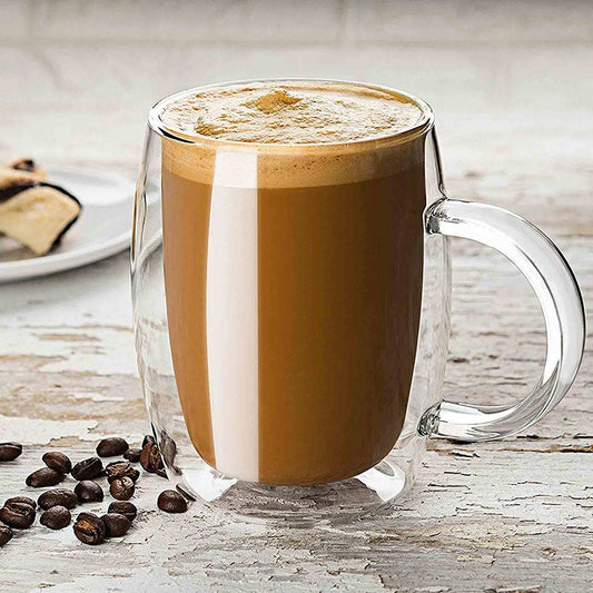 JoyJolt Aroma Double Wall Glass Coffee Mugs - Set of 4