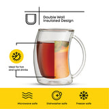 Caleo Double Wall Coffee Glasses, 10 oz