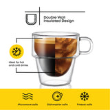 Stoiva Double Wall Espresso Glasses, 5 oz