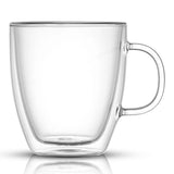 Savor Double Wall Glass Coffee Mugs, 13.5 oz