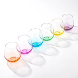 Hue Colored Stemless Wine Glasses, 15 oz