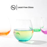 Hue Colored Stemless Wine Glasses, 15 oz