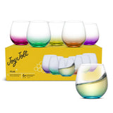 Hue Colored Stemless Wine Glasses, 15 oz