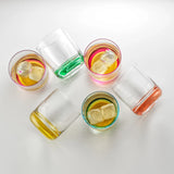 Hue Colored Double Old Fashion Whiskey Glasses, 10 oz