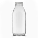 Reusable Glass Milk Bottle Set with Lid & Pourer
