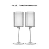 Elle Fluted White Wine Glasses, 11.5 oz