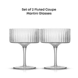 Elle Fluted Coupe Martini Glasses, 10 oz