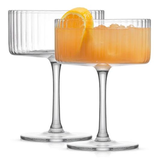 Elle Fluted Coupe Martini Glasses, 10 oz