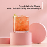 Elle Fluted Cylinder Whiskey Glasses, 9.5 oz