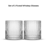 Elle Fluted Cylinder Whiskey Glasses, 9.5 oz
