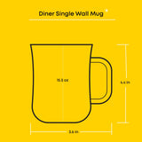 Diner Glass Coffee Mugs, 15.5 oz