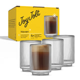 Haven Fluted Stackable Double Wall Espresso Glasses, 2.5 oz