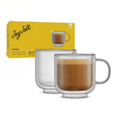 Harbor Swirl Double Wall Glass Mugs, 15oz