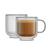 Harbor Swirl Double Wall Glass Mugs, 15oz
