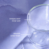 Harbor Swirl Double Wall Glass Mugs, 15oz