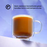 Harbor Swirl Double Wall Glass Mugs, 15oz