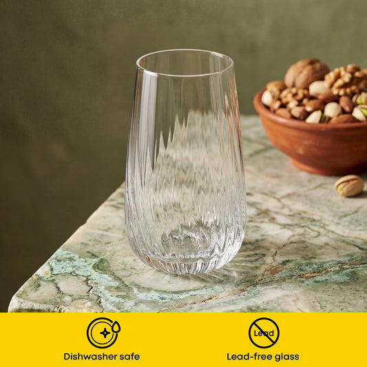 Flow Optic Swirl Tall Glasses, 19oz