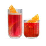 Lotus Ribbed Drinking Glasses, Set of 8