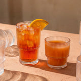 Bloom Ribbed Drinking Glasses, Set of 12