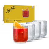 Lotus Ribbed Double Old Fashioned Glasses, 12oz