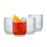 Lotus Ribbed Double Old Fashioned Glasses, 12oz