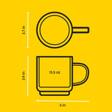 Haven Stackable Double Wall Glass Mugs, 13.5 oz