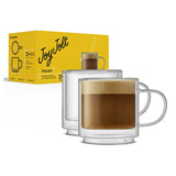 Haven Stackable Double Wall Glass Mugs, 13.5 oz