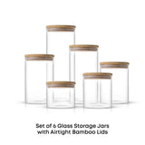 Glass Storage Jars with Airtight Lids Set