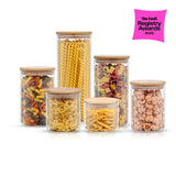 Glass Storage Jars with Airtight Lids Set