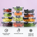 12 Glass Storage Containers with Leakproof Lids Set
