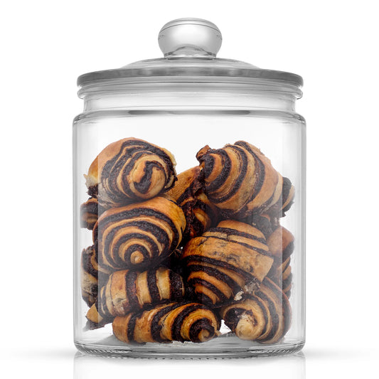 Round Glass Cookie Jar with Airtight Lids