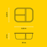 3-Sectional Meal Prep Food Storage Containers