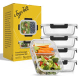 2-Sectional Glass Food Storage Containers