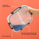 2-Sectional Glass Food Storage Containers