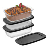 JoyJolt Glass Loaf Pans with Lids Set