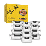 12 Fluted Glass Containers & Leakproof Lids