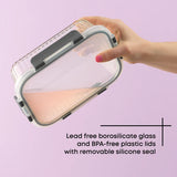 12 Fluted Glass Containers & Leakproof Lids