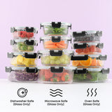 12 Fluted Glass Containers & Leakproof Lids