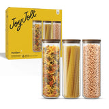 Holden Stackable Glass Storage Canister Set with Wood Lids