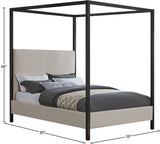 James Contemporary Canopy Bed with Elegant Padded Headboard and Sturdy Steel Frame for Dreamy Nights