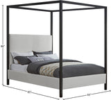 James Contemporary Canopy Bed with Elegant Padded Headboard and Sturdy Steel Frame for Dreamy Nights