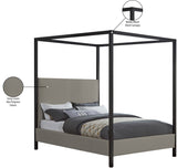 James Contemporary Canopy Bed with Elegant Padded Headboard and Sturdy Steel Frame for Dreamy Nights