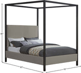 James Contemporary Canopy Bed with Elegant Padded Headboard and Sturdy Steel Frame for Dreamy Nights