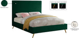 Jasmine Contemporary Velvet Bed with Chic Metal Legs - Stylish Minimalist Design for Modern Homes